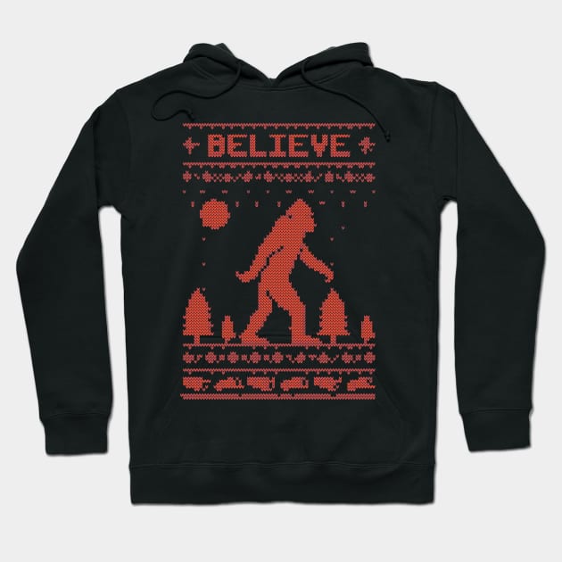 believe bigfoot ugly christmas Hoodie by crackdesign